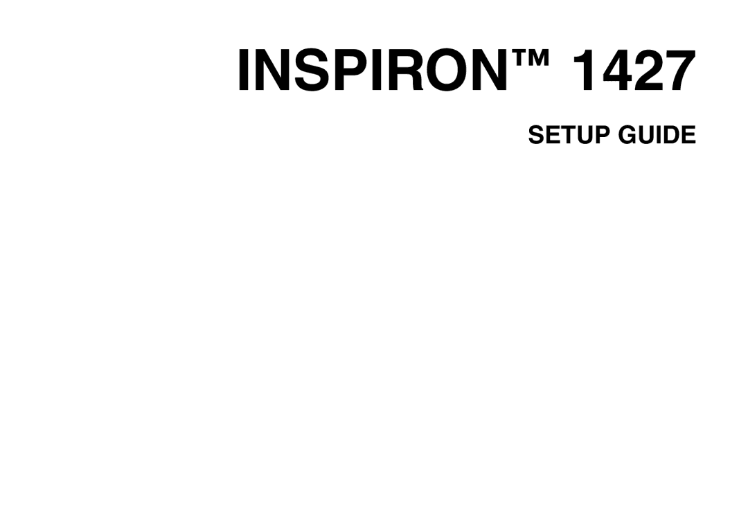 Dell F243R, 1427 setup guide Inspiron 