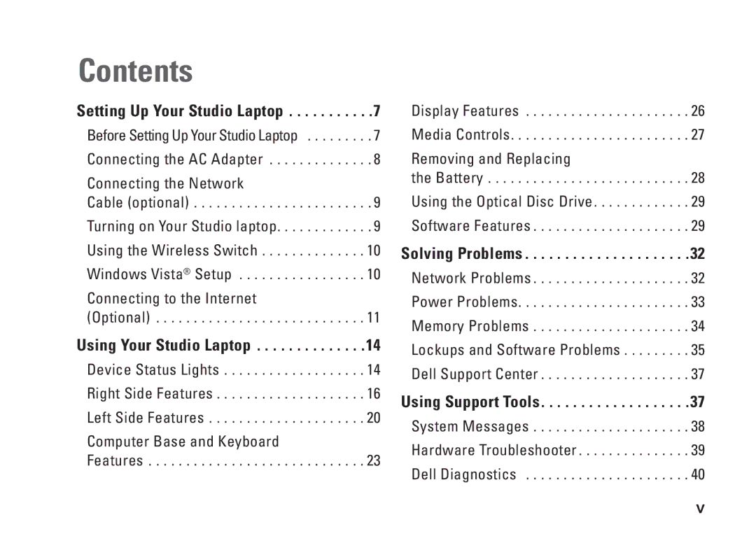 Dell PP24L, 1435, P479C setup guide Contents 