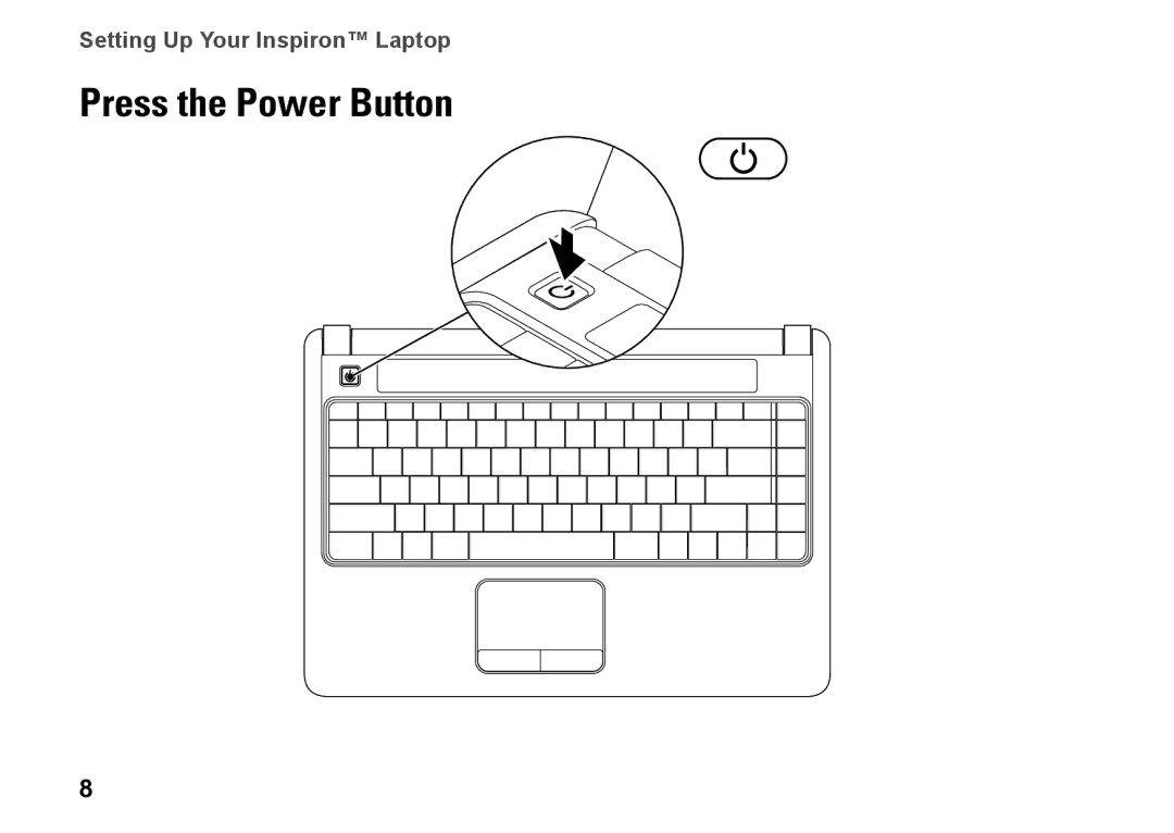 Dell M792N, 1440, PP42L setup guide Press the Power Button 