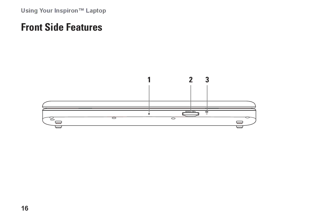 Dell 1440, M792N, PP42L setup guide Front Side Features 