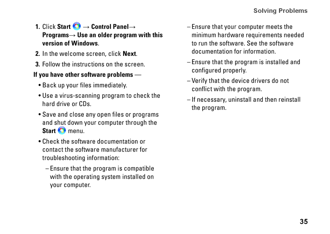 Dell M792N, 1440, PP42L setup guide If you have other software problems 