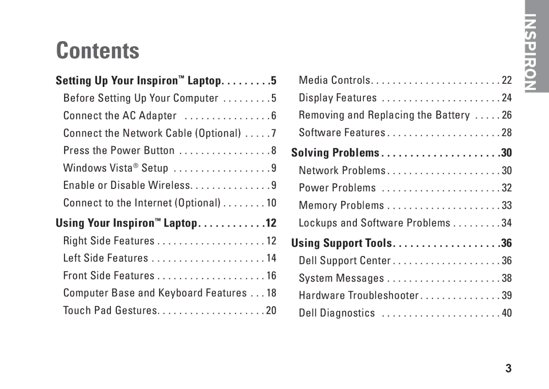 Dell PP42L, 1440, M792N setup guide Contents 