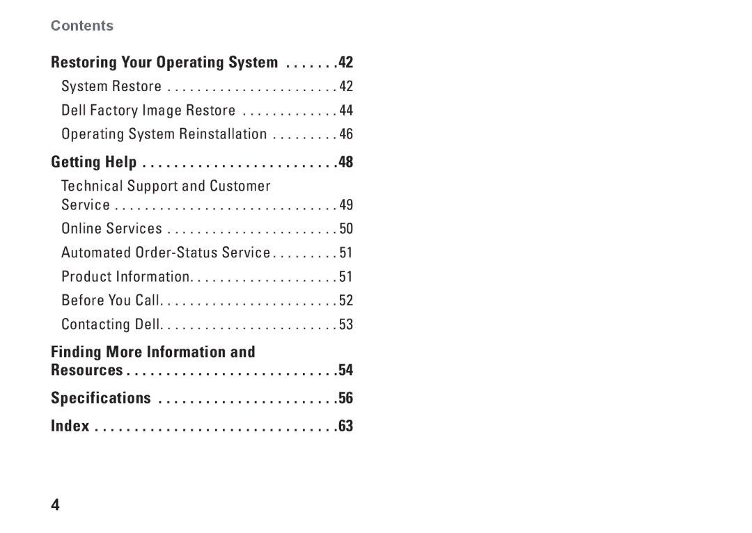 Dell 1440, M792N, PP42L setup guide Restoring Your Operating System 