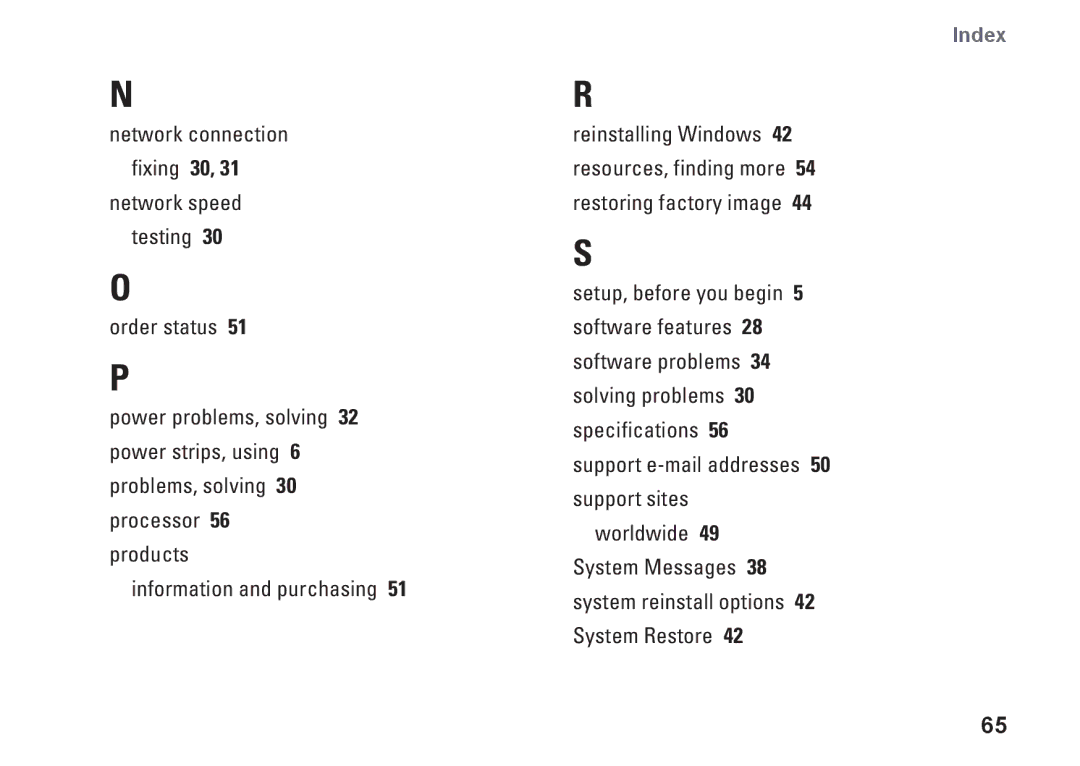 Dell M792N, 1440, PP42L setup guide Network connection fixing 30 