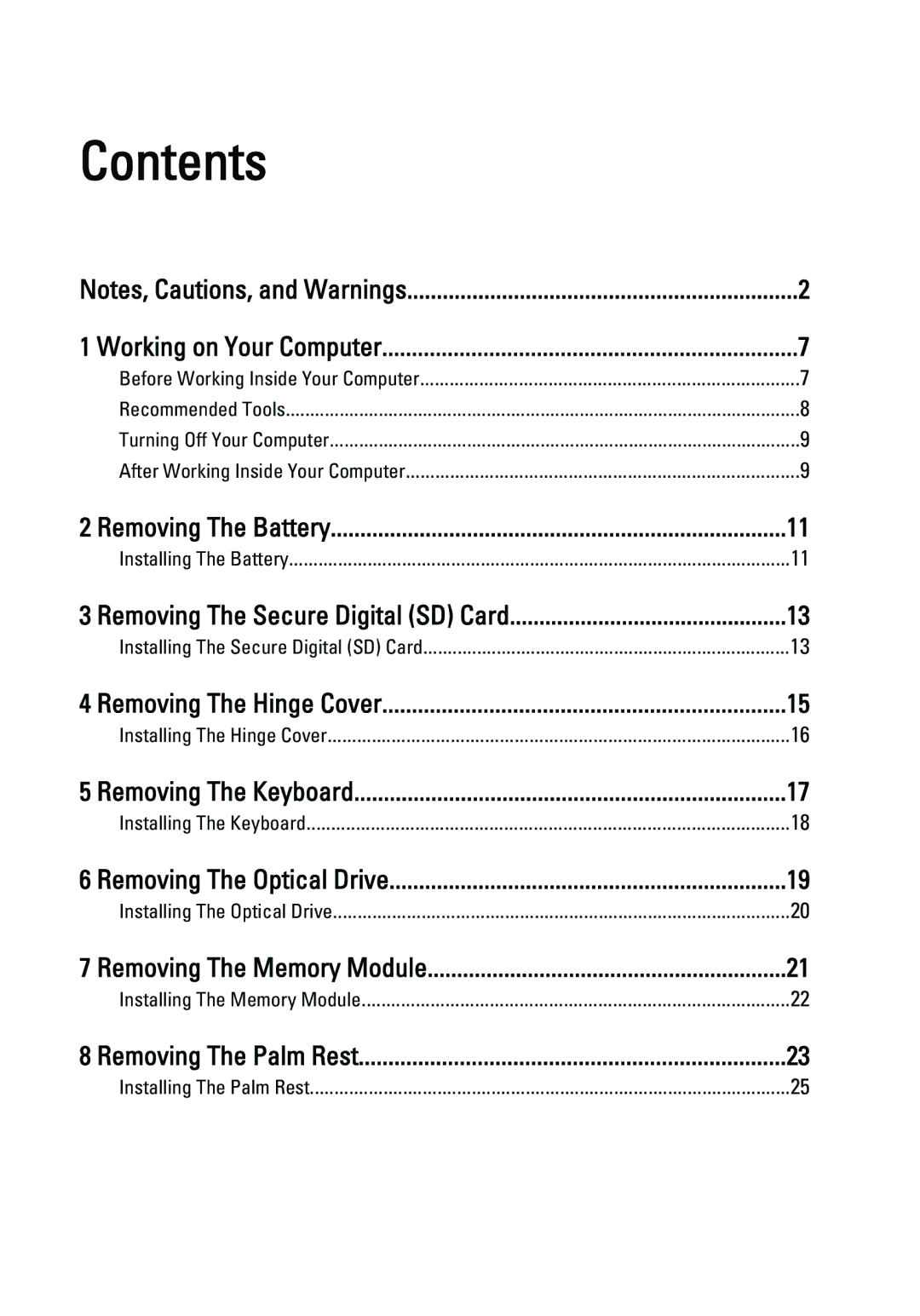 Dell 1440, 1450 owner manual Contents 