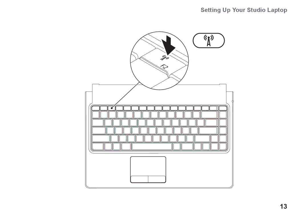 Dell 1457, 1450, 1458, P03G001, 0KWJH0A01 setup guide Setting Up Your Studio Laptop 