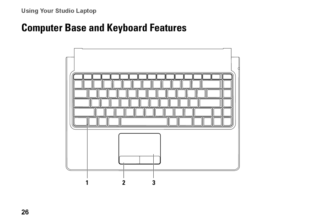 Dell 1450, 1457, 1458, P03G001, 0KWJH0A01 setup guide Computer Base and Keyboard Features 