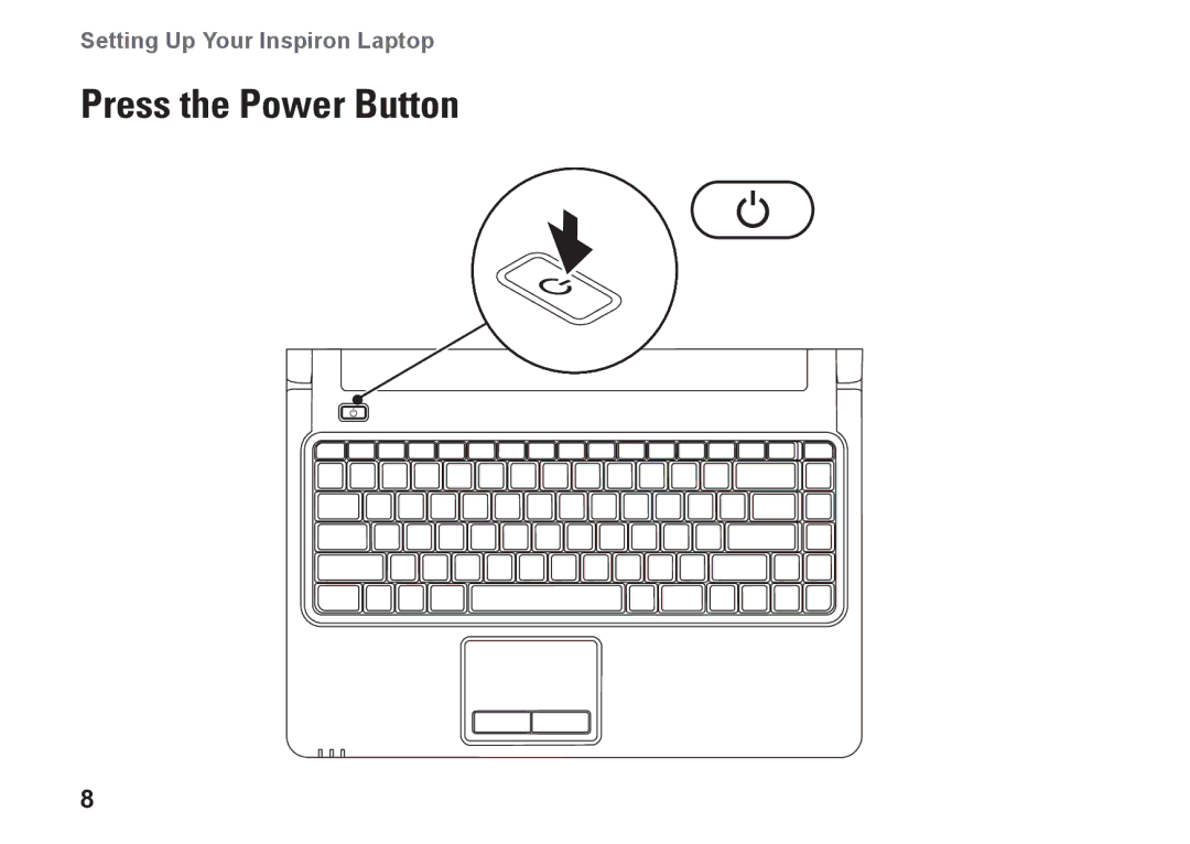 Dell P09G001, 1464, YXKVH, P09G series setup guide Press the Power Button 