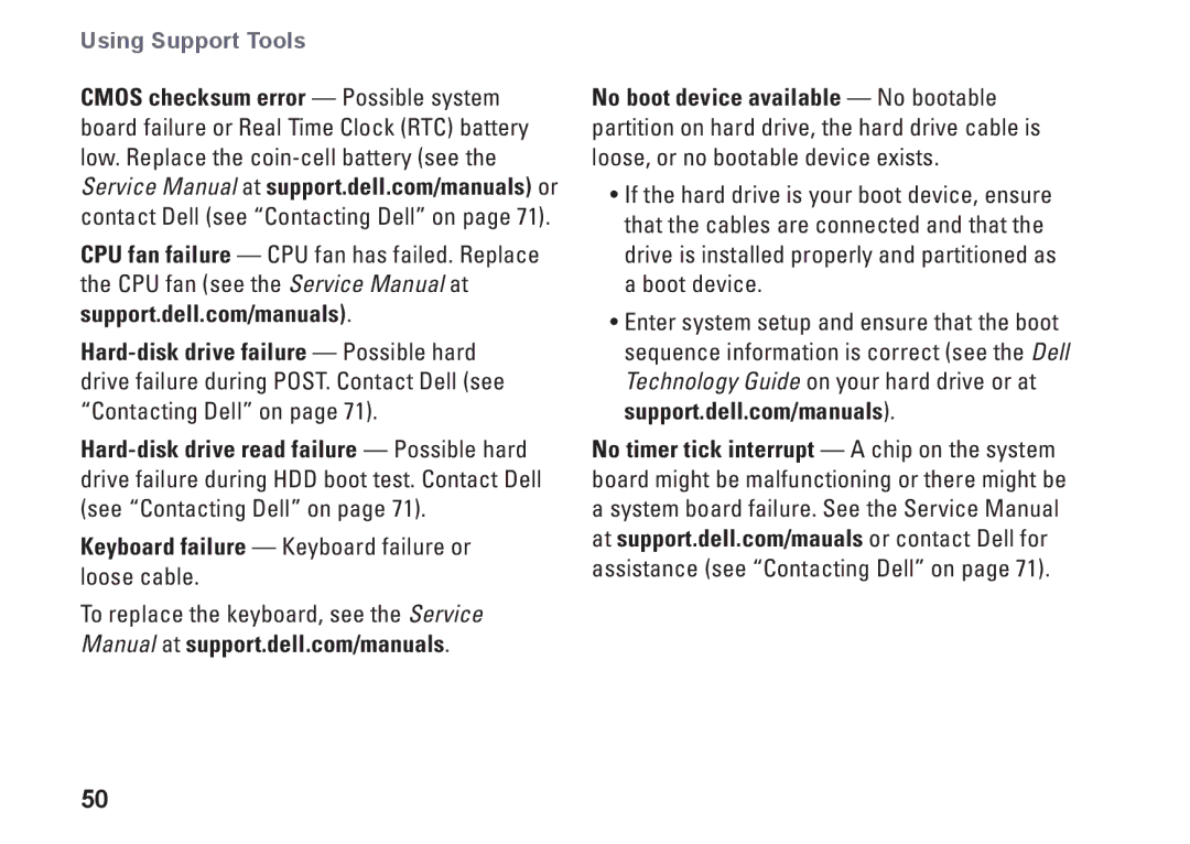 Dell 1464, YXKVH, P09G001, P09G series setup guide Using Support Tools 