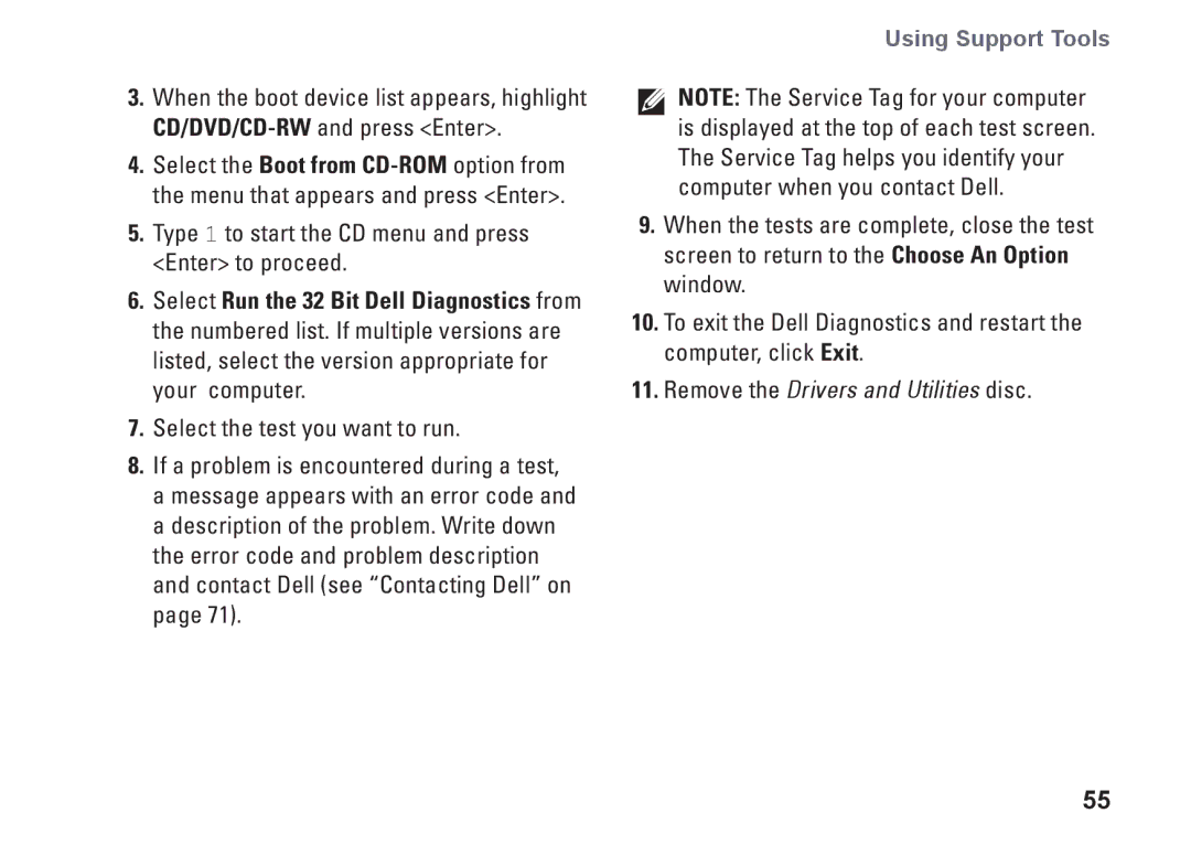 Dell YXKVH, 1464, P09G001, P09G series setup guide Remove the Drivers and Utilities disc 