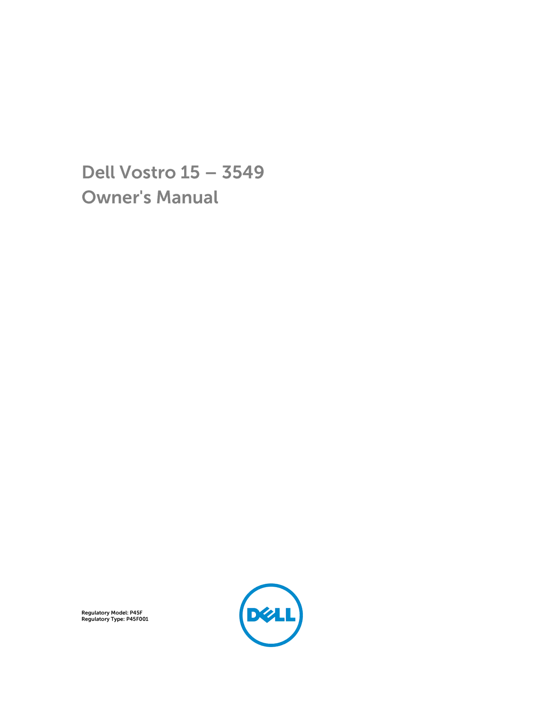 Dell 15  - 3549 owner manual Dell Vostro 15 