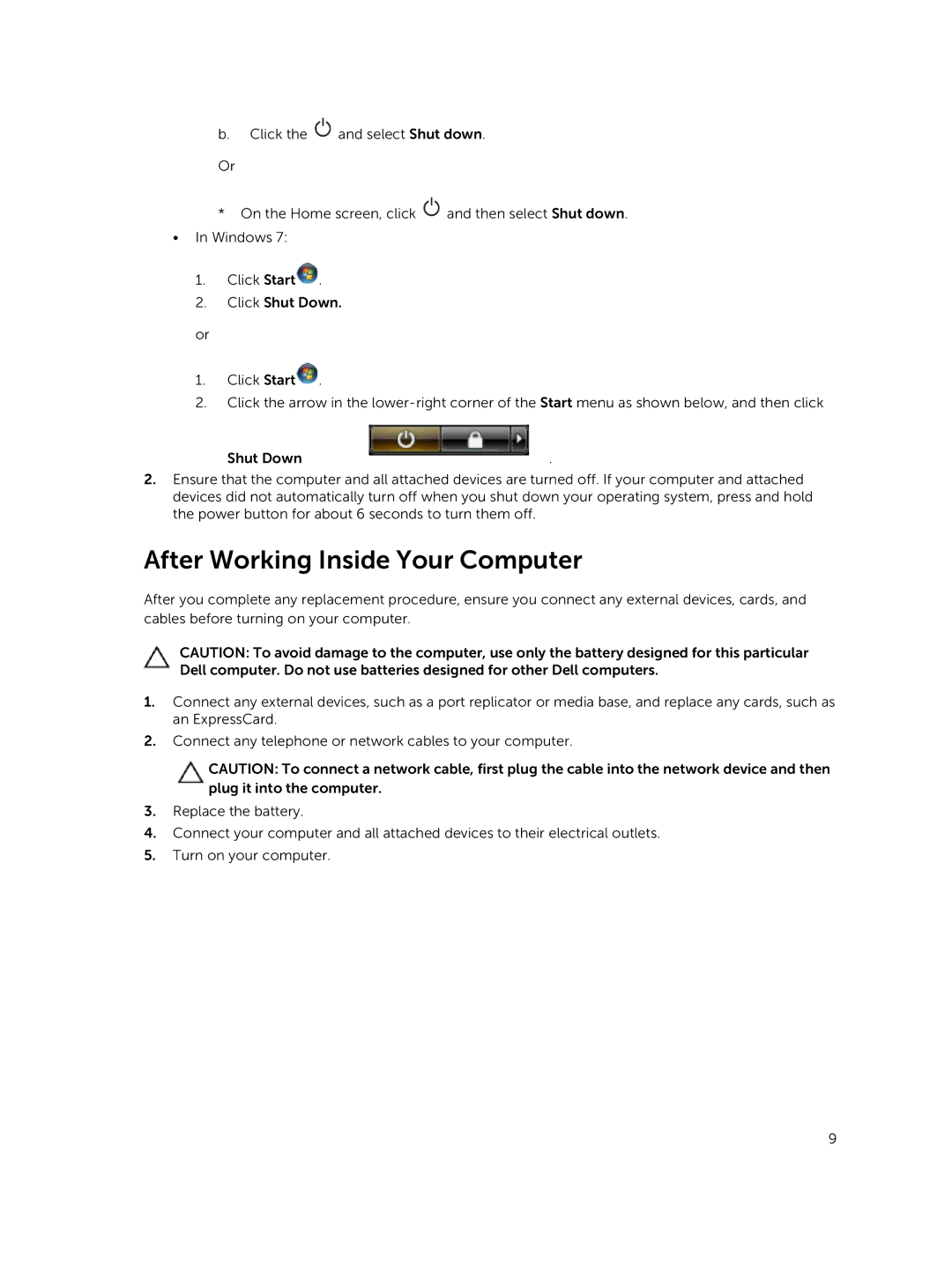 Dell 15  - 3549 owner manual After Working Inside Your Computer 