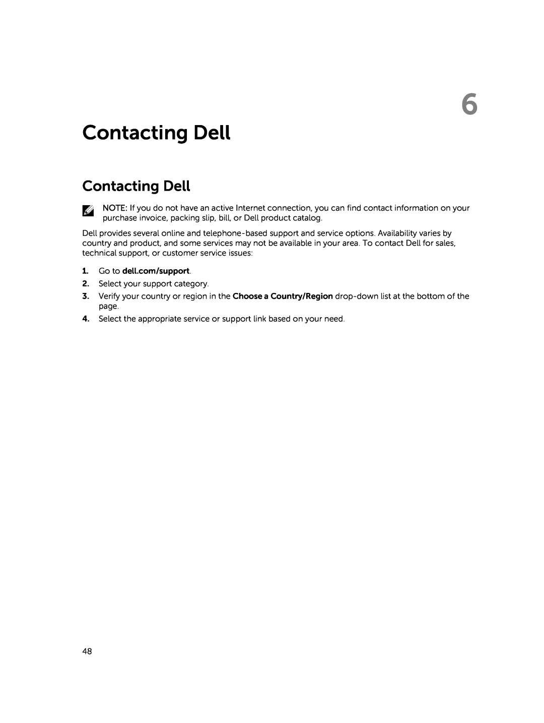 Dell 15  - 3549 owner manual Contacting Dell 