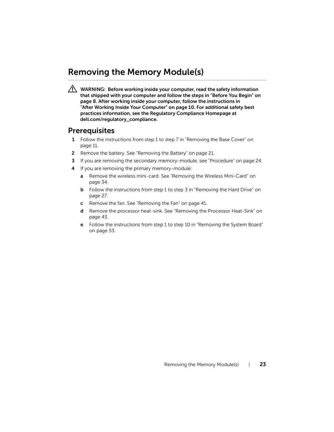 Dell L521X13590620SA, 15, XPS L521X manual Removing the Memory Modules 