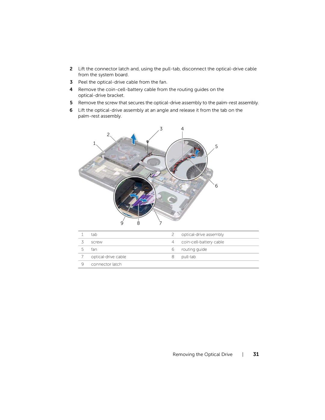 Dell XPS L521X, 15, L521X13590620SA manual Removing the Optical Drive 