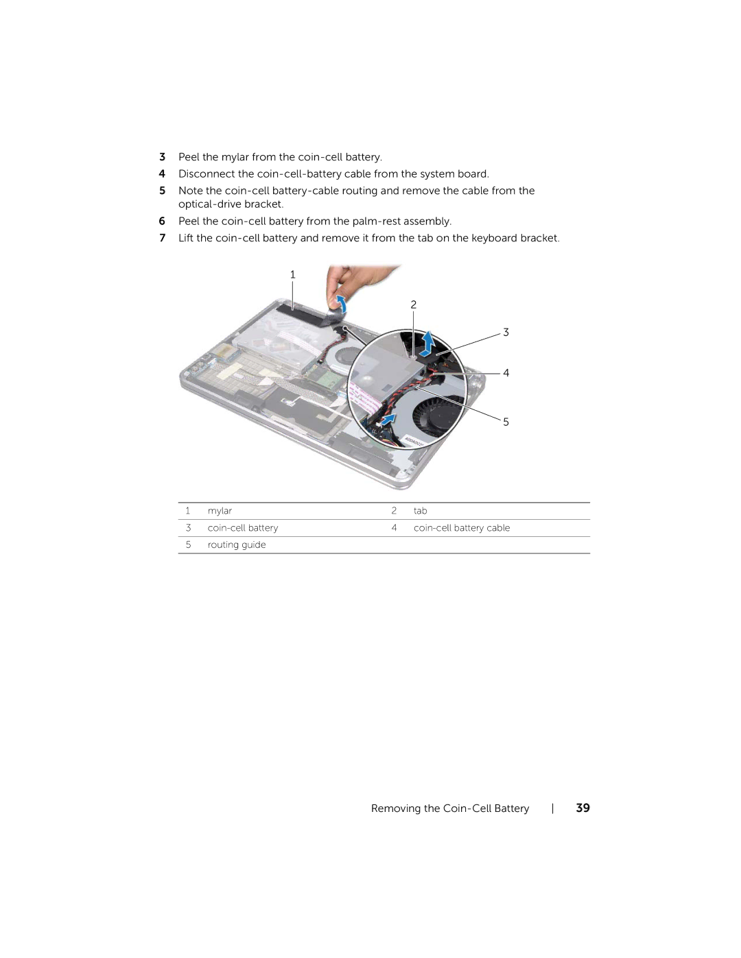 Dell 15, XPS L521X, L521X13590620SA manual Removing the Coin-Cell Battery 