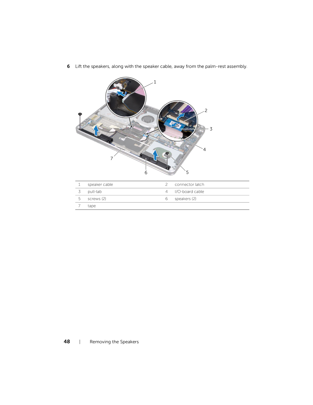 Dell 15, XPS L521X, L521X13590620SA manual Removing the Speakers 