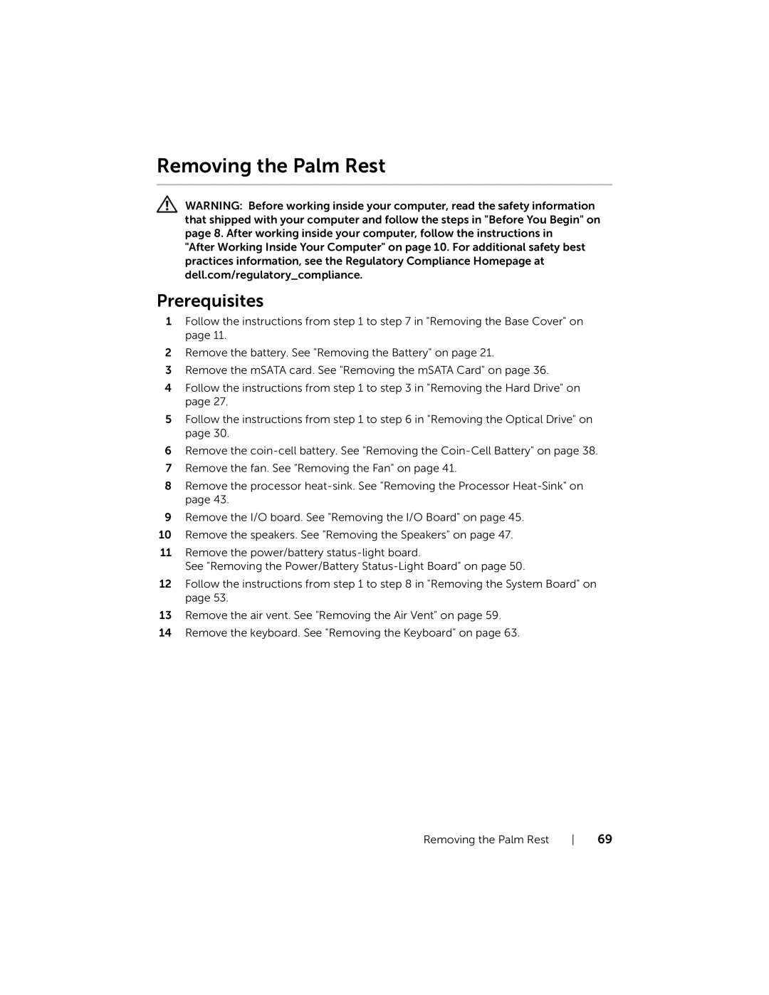 Dell 15, XPS L521X, L521X13590620SA manual Removing the Palm Rest 