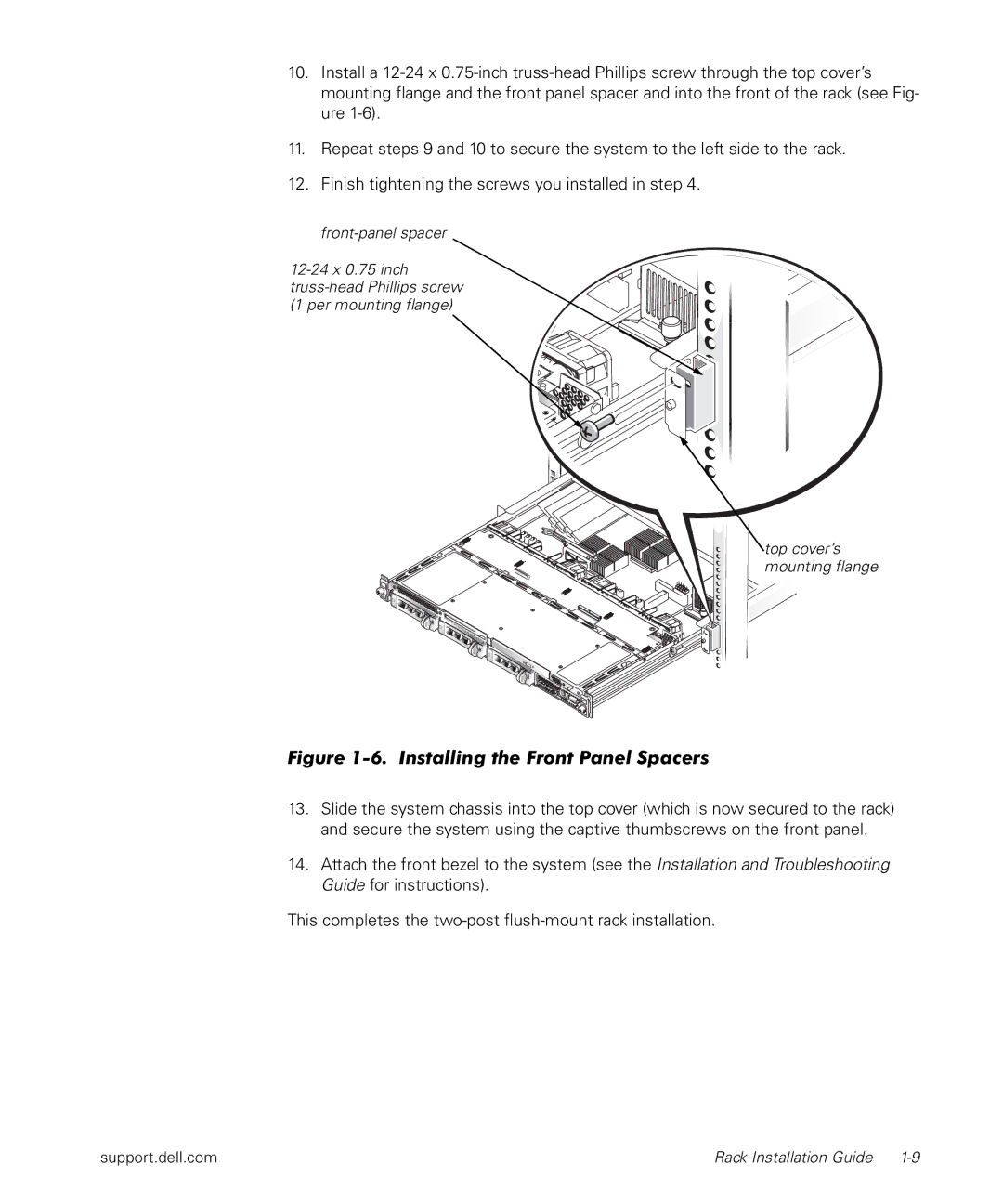 Dell PowerApp 120, 1500 manual Installing the Front Panel Spacers 