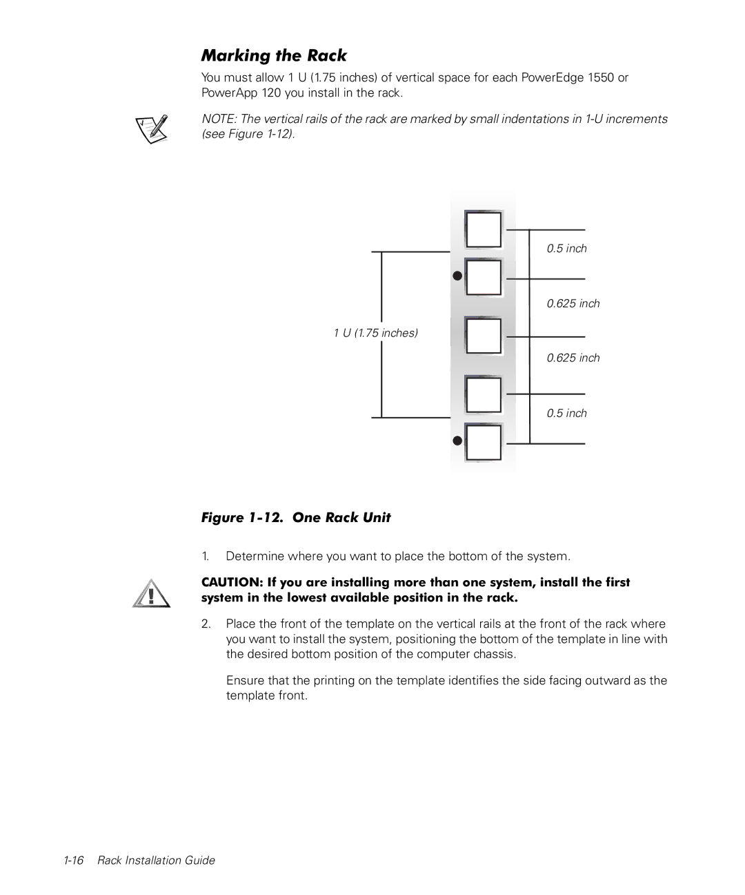 Dell 1500, PowerApp 120 manual One Rack Unit 