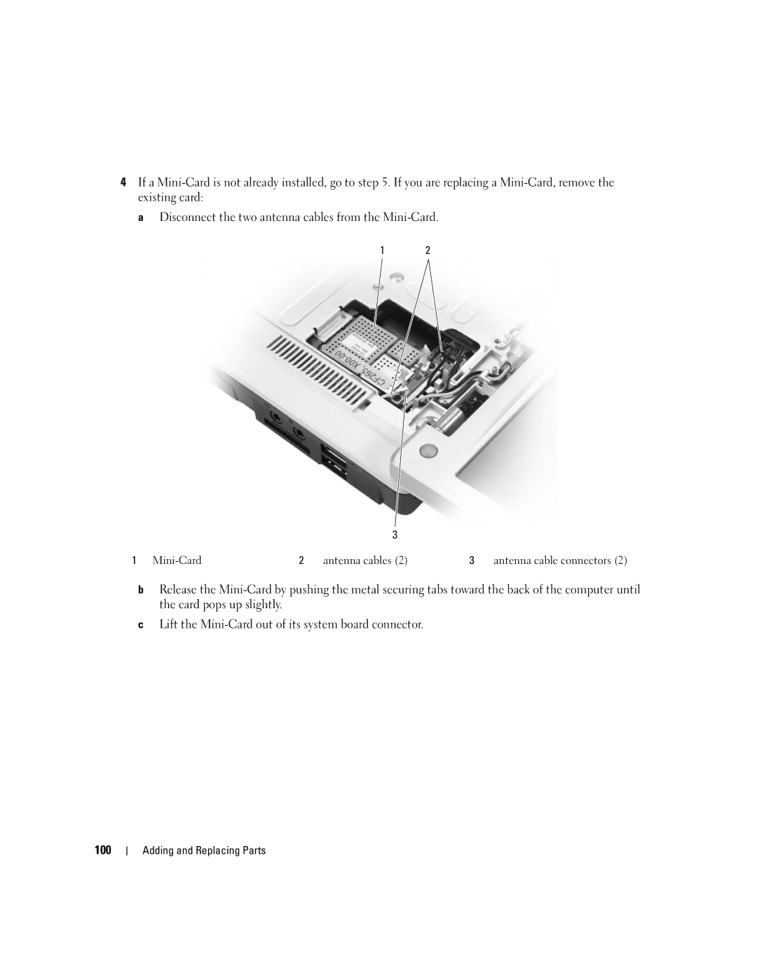 Dell 1501 owner manual Mini-Card Antenna cables Antenna cable connectors 