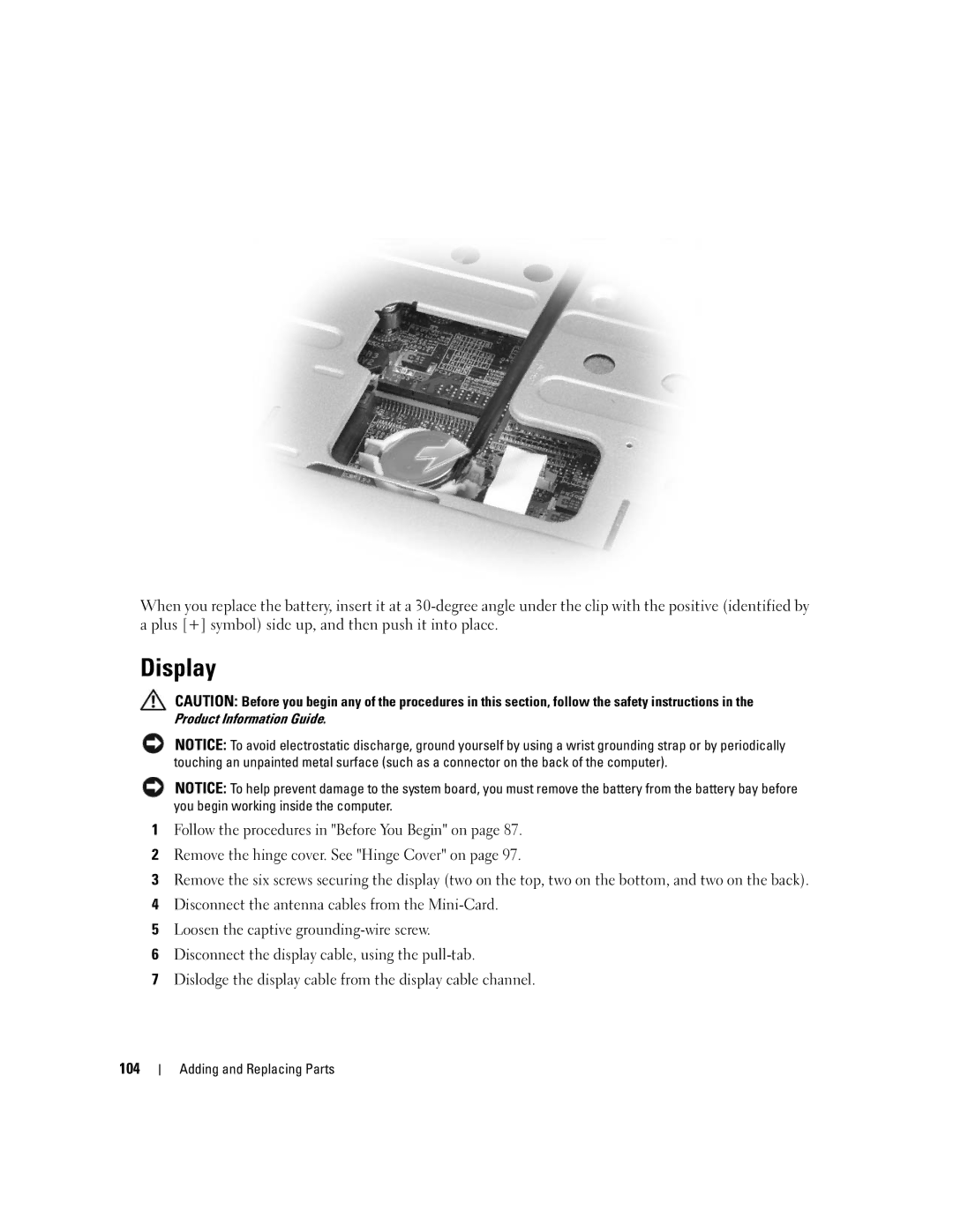 Dell 1501 owner manual Display 