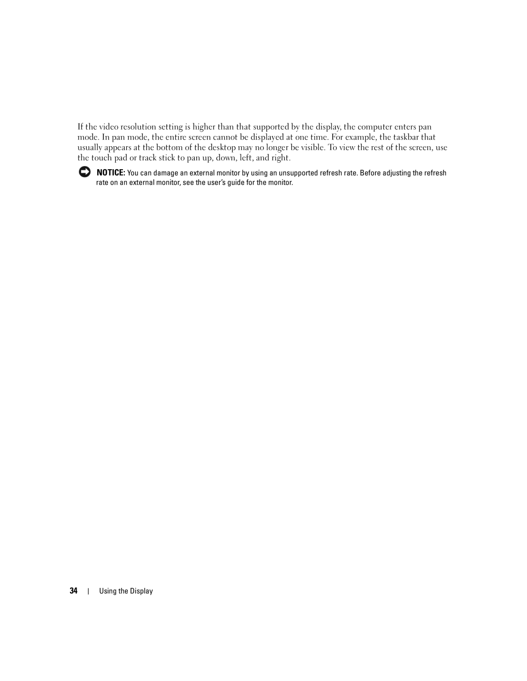 Dell 1501 owner manual Using the Display 