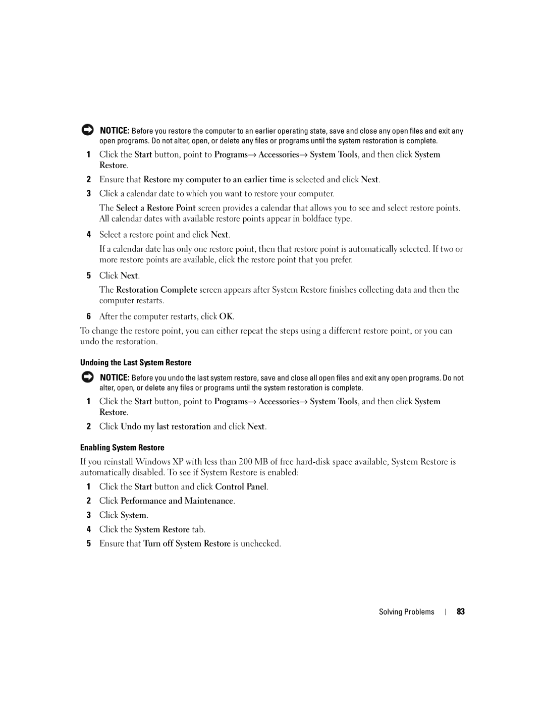 Dell 1501 owner manual Solving Problems 