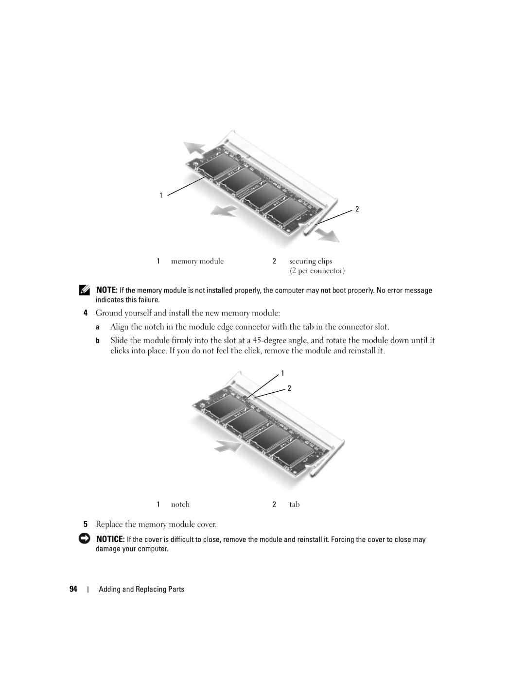 Dell 1501 owner manual Replace the memory module cover 