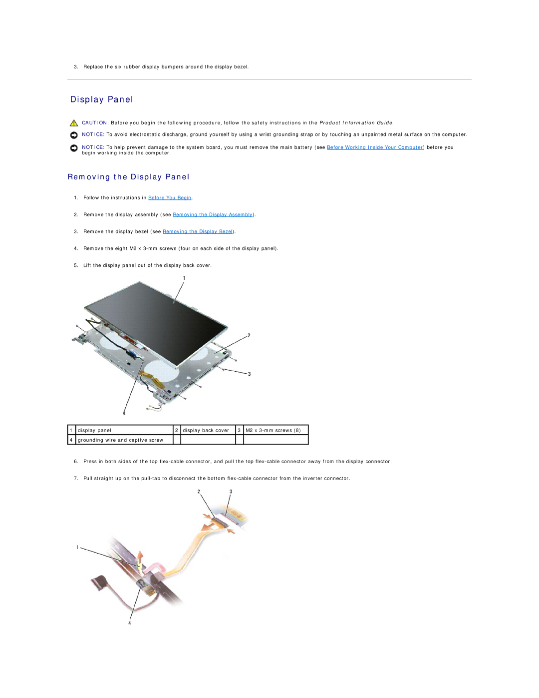 Dell 1501 owner manual Removing the Display Panel 