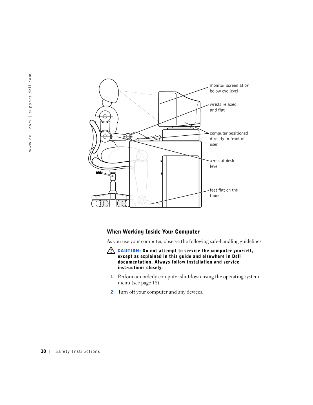 Dell 150D, 1N016 manual When Working Inside Your Computer 