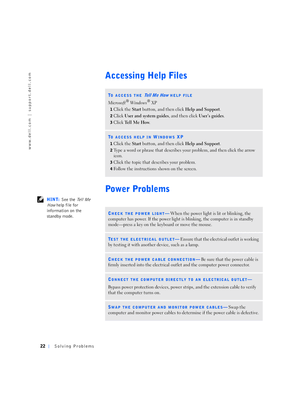 Dell 150D, 1N016 manual To Access Help in Windows XP 