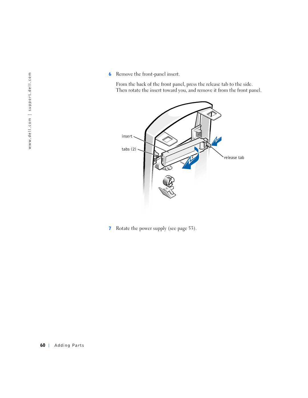 Dell 150D, 1N016 manual Rotate the power supply see 