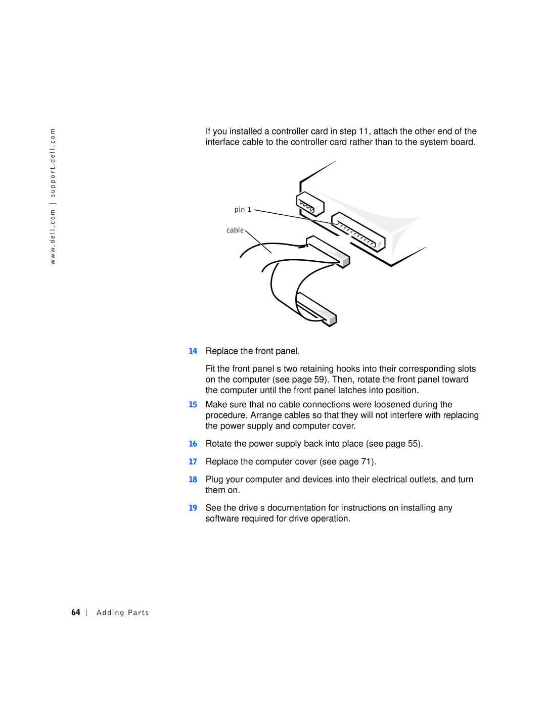 Dell 150D, 1N016 manual Pin 1 cable 