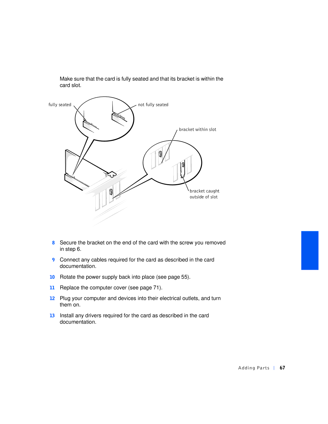 Dell 1N016, 150D manual Fully seated 