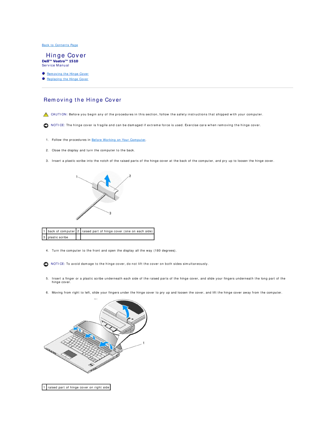 Dell 1510 service manual Removing the Hinge Cover 