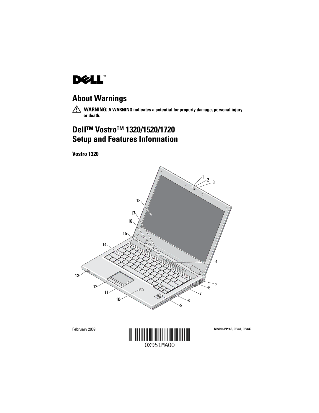 Dell 1320, 1520 manual Vostro 