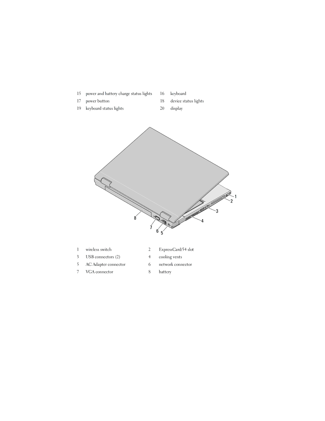 Dell 1520, 1320 manual Power button 