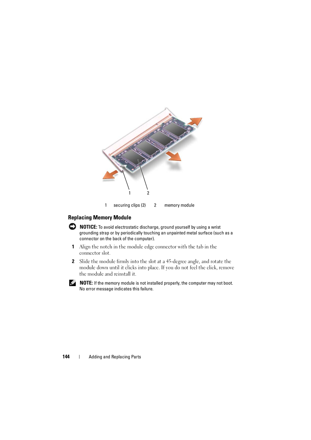 Dell 1525, 1526 owner manual Replacing Memory Module 