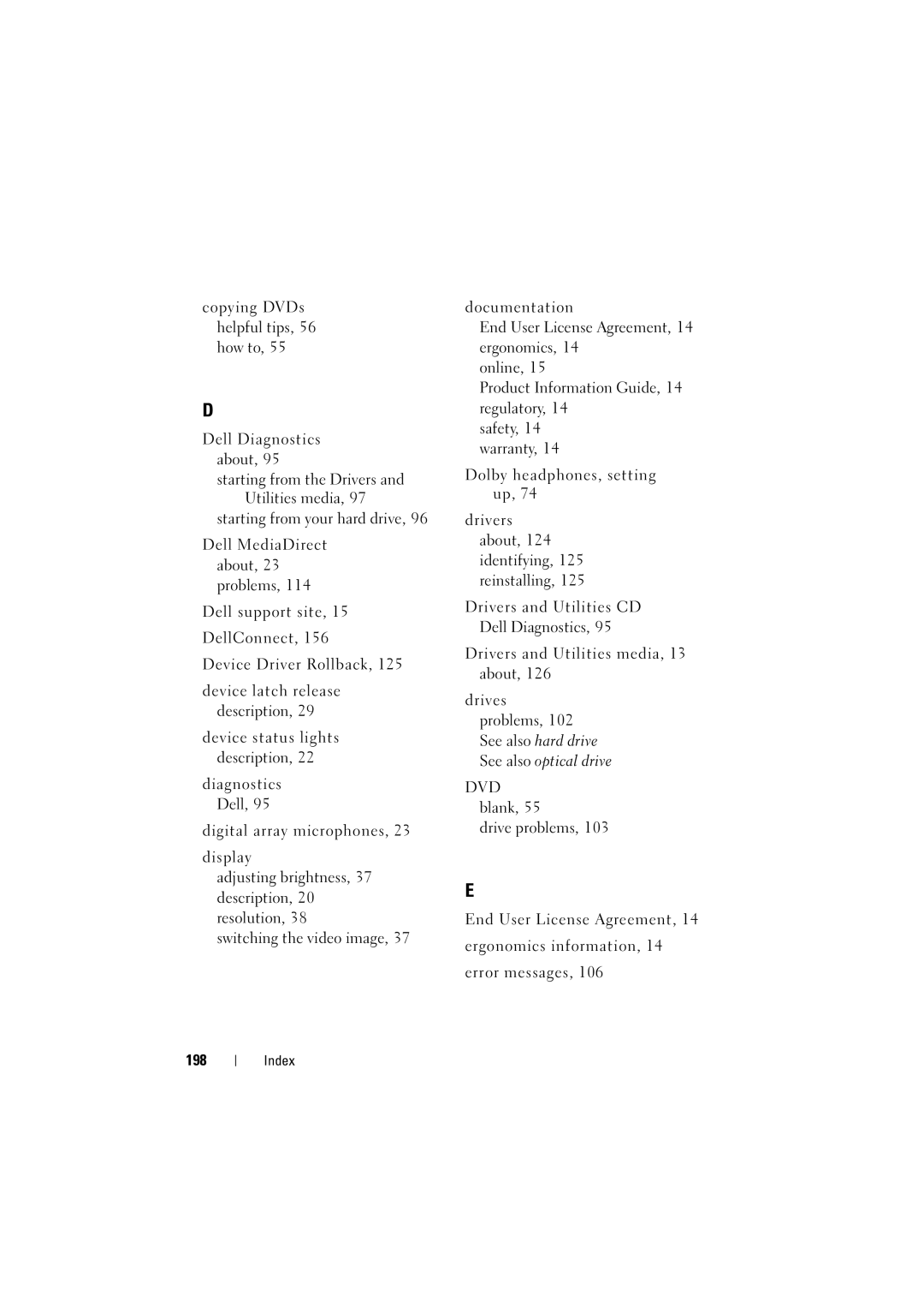 Dell 1525, 1526 owner manual 198 