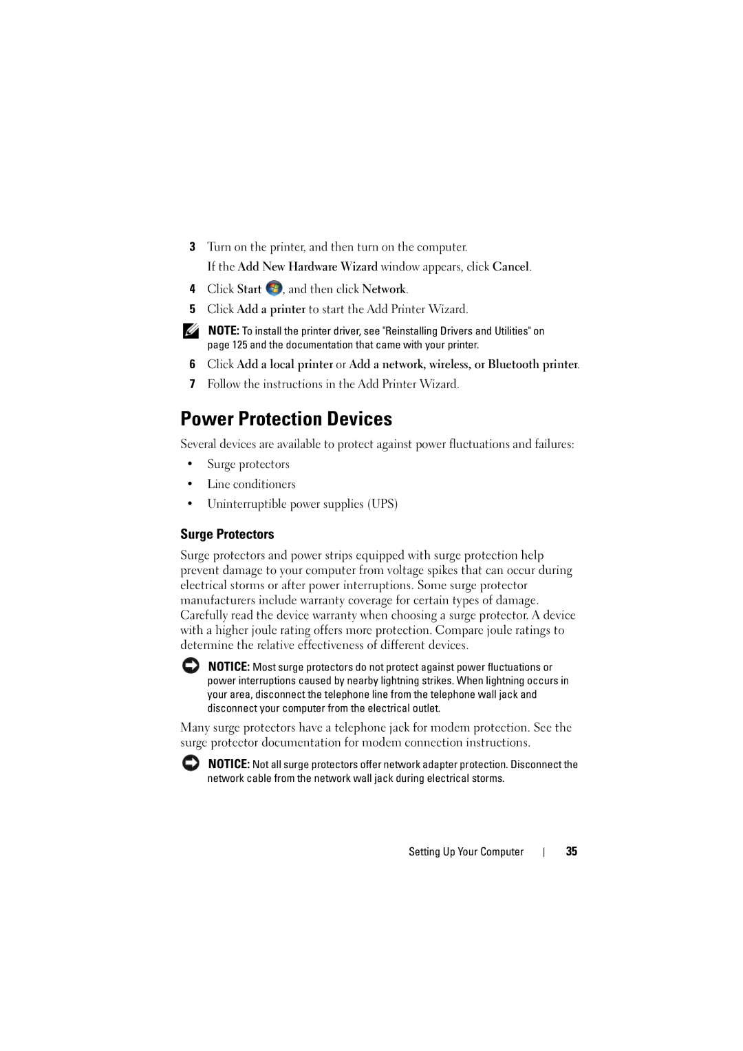 Dell 1526, 1525 owner manual Power Protection Devices, Surge Protectors 