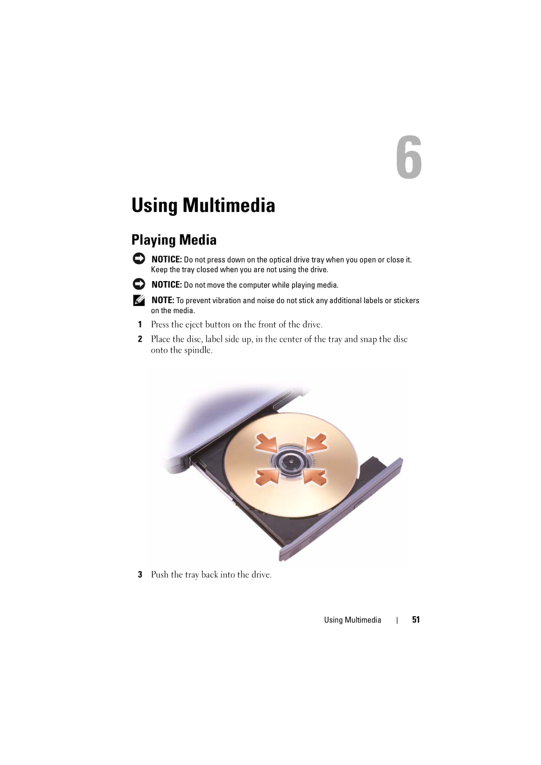 Dell 1526, 1525 owner manual Using Multimedia, Playing Media 