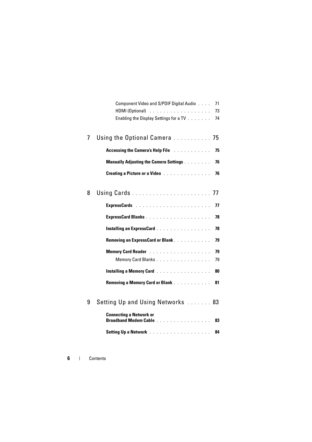 Dell 1525, 1526 owner manual Using the Optional Camera 