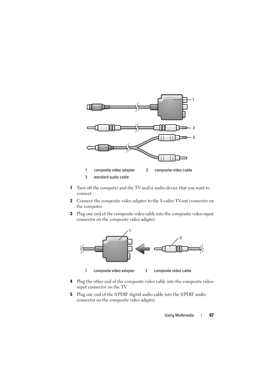 Dell 1526, 1525 owner manual Composite video adapter 