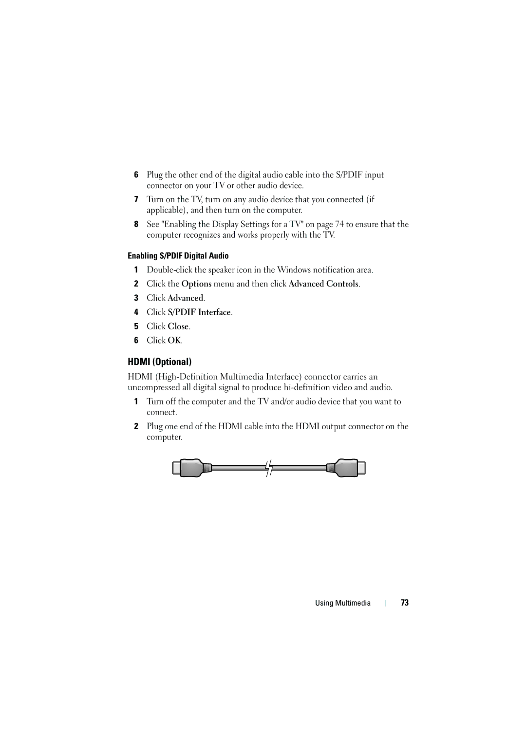 Dell 1526, 1525 owner manual Hdmi Optional 