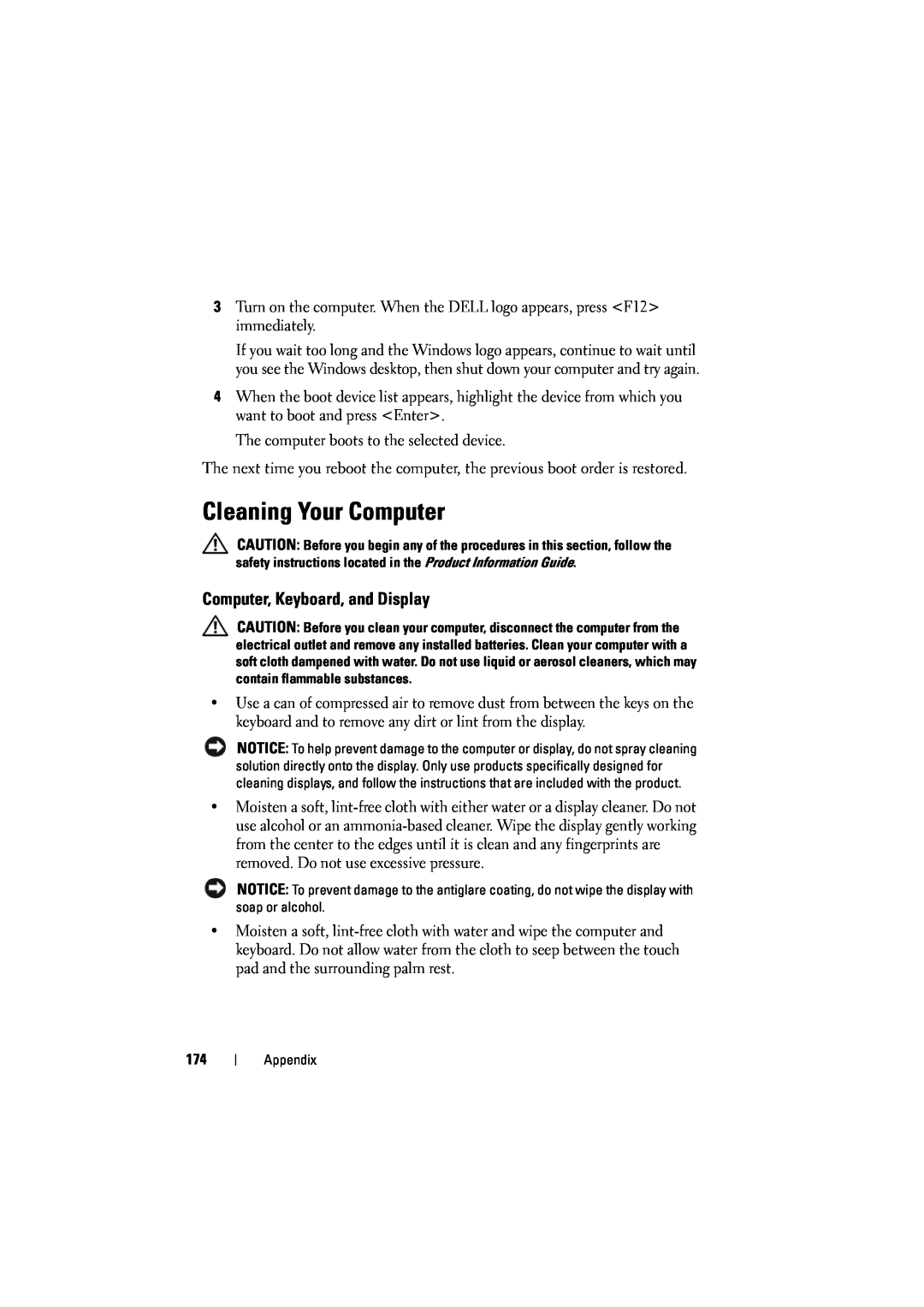 Dell 1525, 1526 owner manual Cleaning Your Computer, Computer, Keyboard, and Display 