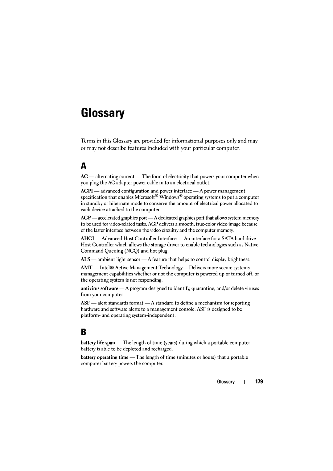 Dell 1526, 1525 owner manual Glossary 