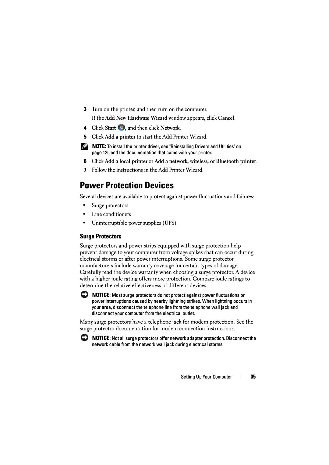 Dell 1526, 1525 owner manual Power Protection Devices, Surge Protectors 