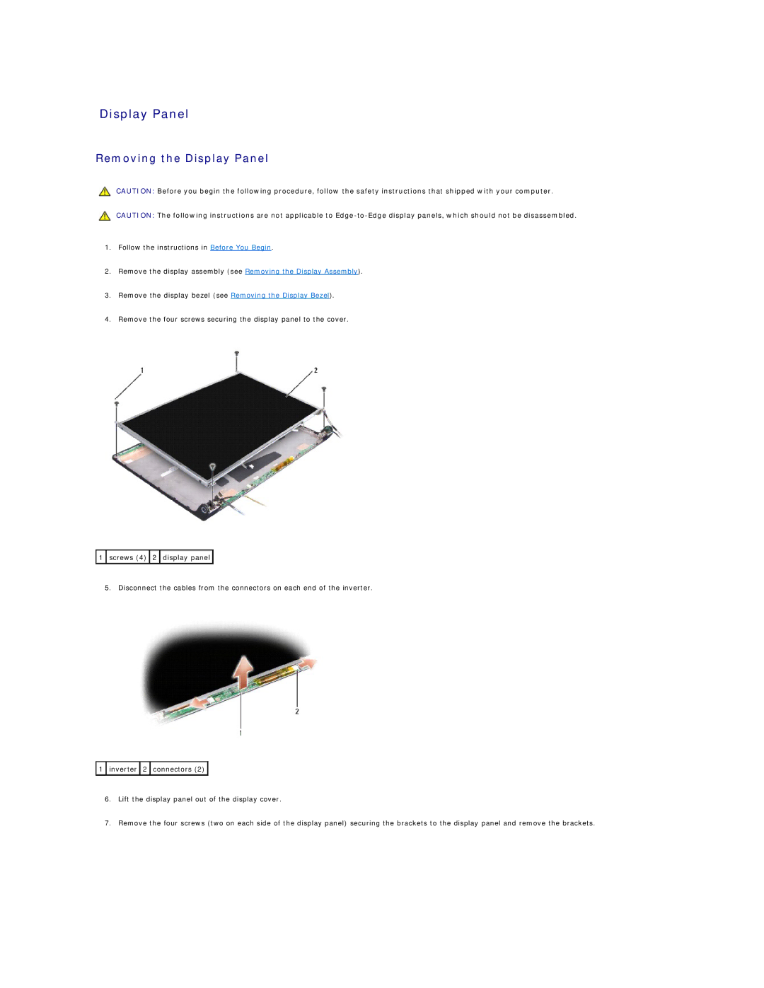 Dell 1536, 1535 manual Removing the Display Panel 