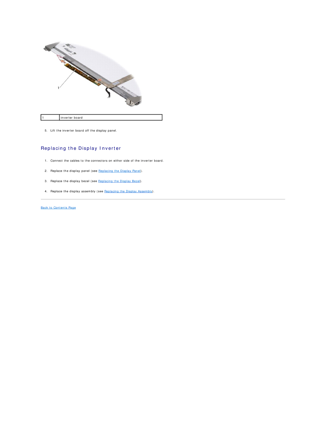 Dell I1545-3232OBK manual Replacing the Display Inverter 